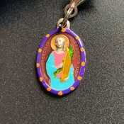 Cecilia, Hand-Painted Saint Medal, Patron of Poets, Musicians, Imagination, Singing