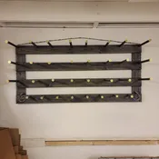12 Cowboy Hat Rack | Cowboy Hat Holder |  Rustic Western Hat Display | Handcrafted Wooden Organizer | Space-Saving Home Decor | Made in USA