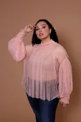 Bella Pearl Trim Mesh Top