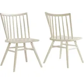 Alvar Spindle Back Dining Chair in Whitewash Gray Finish Wood (Set of 2)