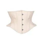 Beige Cotton Corset, Hourglass Silhouette, Short