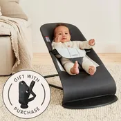 BABYBJÖRN Bouncer Balance Soft Woven/Jersey in Dark Gray/Gray + Baby Carrier Mini in Woven/Black