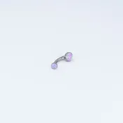 2 Gem Navel Curve - 12g - Pink Opal - 3/8" - 6mm, 4mm - Titanium - Navel - Industrial Strength — MODERN RITUAL