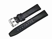 Black Oil Tanned Leather with Curved Ends for Rolex Watches by Everest Bands