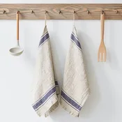 Blue Stripe Vintage- Style Linen Kitchen Towel