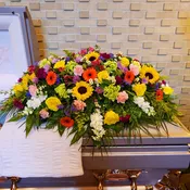 Bright and Colorful Casket Spray
