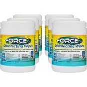2XL FORCE2 Disinfecting Wipes 6.75" Length x 6" Width - Fast Acting, Non-toxic, Non-irritating, Pre-moistened, Alcohol-free, Phenol-free, Bleach-free, Ammonia-free - White - 220/Tub - 6 / Carton
