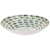 11.75" Dia Bowl Mother of Pearl Swirling Fish - Coastal