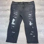 Torrid Boyfriend Distressed Jeans Gray Size 28 EUC