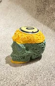 Carved Flower Pool Ball Skull #10