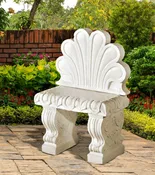 Italian Tiboli Bench With Shell Back