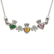 3 Stone Shamrock Mother's Pendant | Celtic Birthstone Pendant - MP3S