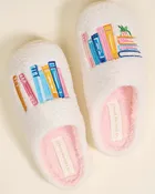 Book Nook Fuzzy Slippers