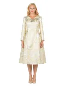 1pc Lux Brocade A-line Dress w/ Cape