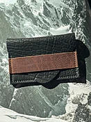 Mixed Leather Minimal Wallet - American Artisanal Leather Purses and Bags. Woman Owned Small Biz from Mchenry | Chicago IL.