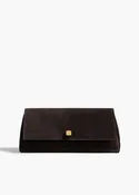 Audrey Clutch in Dark Brown Suede