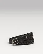 Ceinture tressée arrondie 22 mm en cuir britannique lisse