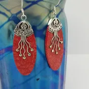 Red Coral Aztec Waterfall Earrings — SUBA Piercing & Fine Jewelry