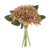 12 Inch Tan Real Touch Dahlia Bundle (6 Stems)