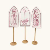 Holy Family: Mary, Joseph, and Baby Jesus Redwork Embroidery Kit