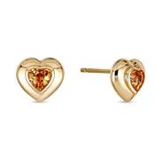 0.25ct Spessartite Garnet Heart Stud Earrings