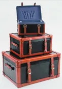 Boneka – Black Canvas & Leather Trunk (Small)