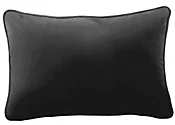 24x16 Pillow Cover: Black Solid Polylinen CSTM