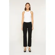 Black Mid Rise Ankle Straight Jeans