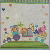 AP3717 CIRCUS TRAIN BIRTH ANNOUNCEMENT by Alice Peterson