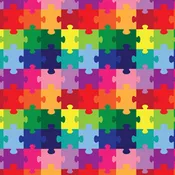 Permanent Vinyl -Rainbow Puzzle Pieces-Permanent Vinyl / Printed Permanent Vinyl