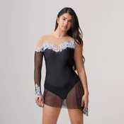 Asymmetrical Backless Dress with Applique