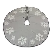 Grey Woven Snowflake Tree Skirt 48"D