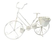 Metal Bicycle Planter, White