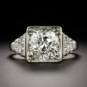 Art Deco 2.58 Carat Old Mine-Cut Diamond Ring - GIA M SI2