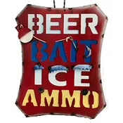 BEER BAIT ICE & AMMO SIGN LG