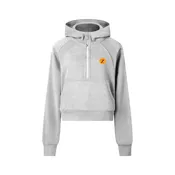 Zoom Tan Cropped Half-Zip Hoodie