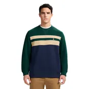 ADVANTAGE PERFORMANCE COLORBLOCK CREWNECK FLEECE - RAIN FOREST