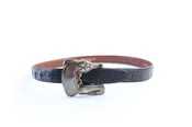 Barry Kieselstein-Cord Sterling Silver Alligator Buckle on Lizard Belt Strap 20MR0702