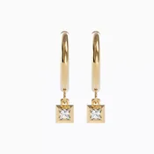 Diamond stud hoop earrings 18K Gold | Bixlers®