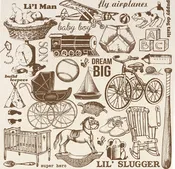 12x12 Printed Canvas Sheet - Snips and Snails
