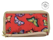 Anuschka Fabric with Leather Trim Wristlet Travel Wallet