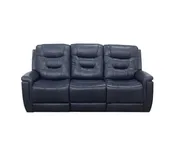 Abbott Navy Leather Power Sofa with Power Headrest