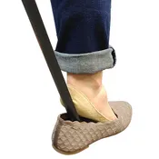 24" Long Metal Shoehorn - Extra Long Handled Steel Shoe Horn for Easy Shoe Wearing