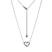"Amour" Rhodium Plated Cubic Zirconia Heart Necklace — Throckmorton Watches & Jewlery