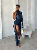 Barely There Blue Lace Dress