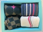 4PK Geo Printed Socks in teal multi by White Stuff