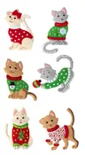 Cats in Ugly Sweaters Bucilla Ornament kit, set of 6