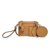 WL2083 Mirabel Woven Double Zip Crossbody/Wallet w/ Pouches