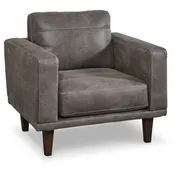 Wholesale Signature Design by Ashley Arroyo Mid Century Modern Faux Leather Sofa, Caramel Brown