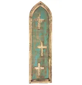 ALL WOOD CATHEDRAL WINDOW WITH CROSSES